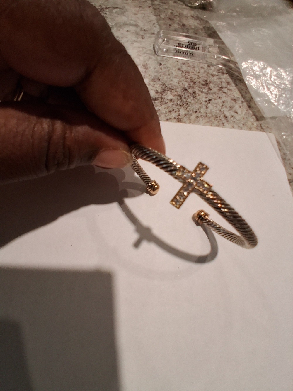 Gold-Tone Cross Cable Cuff Bracelet - Women Jewelry